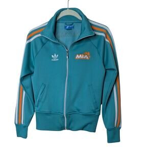 Adidas Originals Miami city scene track jacket teal green rare medium womens